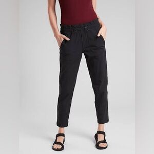 Athleta Trekkie Paper Bag Pull On Pants Black 8